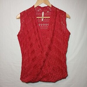 Sunset Road Wrap Blouse Cranberry Size Medium